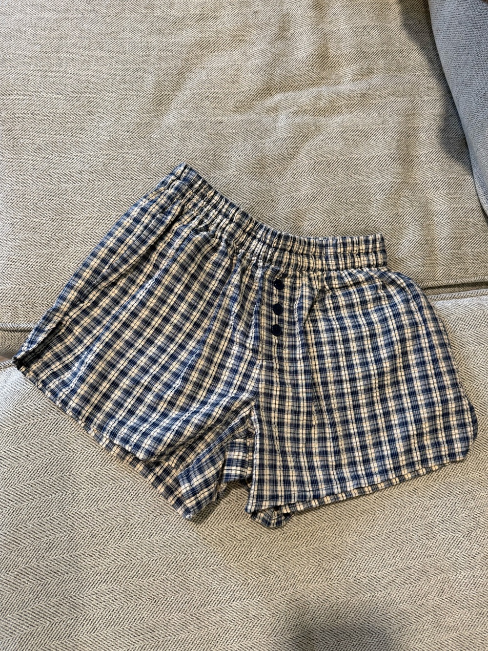 Mighty Fine Navy Plaid Boxer Shorts (Never Worn!)